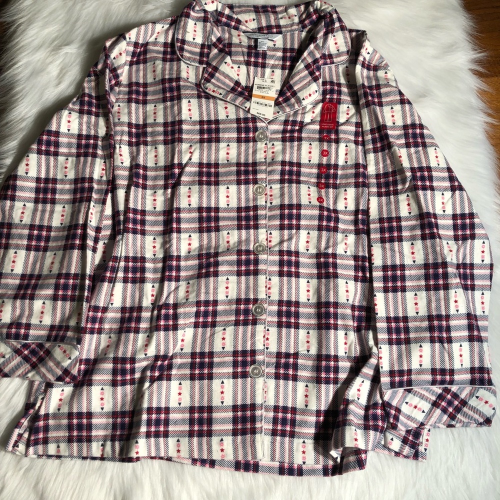 Charter Club flannel pajama shirt NWT